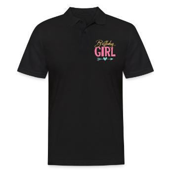 Anniversaire fille d'anniversaire - Polo Homme - noir - Devant - Kai (181cm)