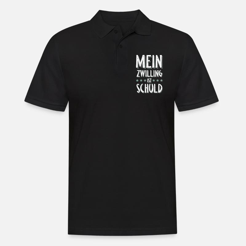 Zwillinge Witzig Geschwister - Männer Poloshirt - Schwarz