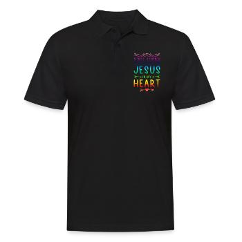 bibel jesus im herzen - Männer Poloshirt - Schwarz - Vorne - Kai (181cm)
