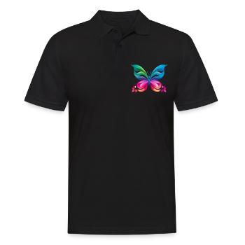 Rainbow Butterfly - Men's Polo Shirt - black - Front - Kai (181cm)