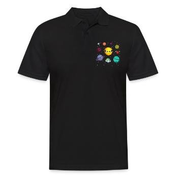 Lustige Planeten Des Sonnensystems - Männer Poloshirt - Schwarz - Vorne - Kai (181cm)