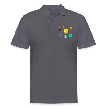 Planètes drôles du système solaire - Polo Homme - charbon - Devant - Nico (186cm)