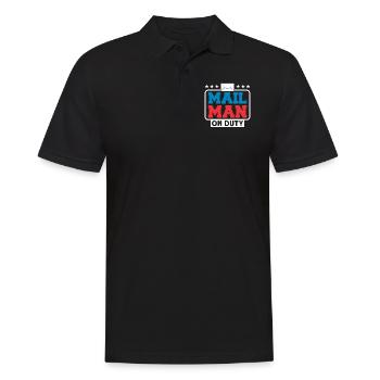 Postbote Briefträger Brief Paketdienst Geschenk - Männer Poloshirt - Schwarz - Vorne - Kai (181cm)