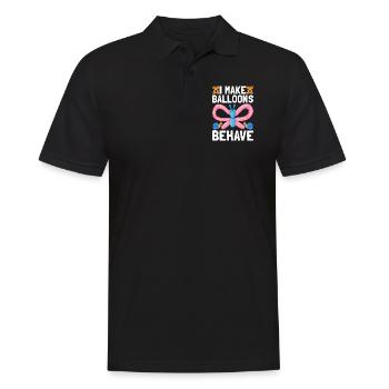 Balloon Twister Ballonkünstler Ballontiere - Männer Poloshirt - Schwarz - Vorne - Kai (181cm)