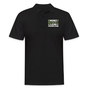 Japanischer Matcha Tee Grüntee Matcha Latte - Männer Poloshirt - Schwarz - Vorne - Kai (181cm)