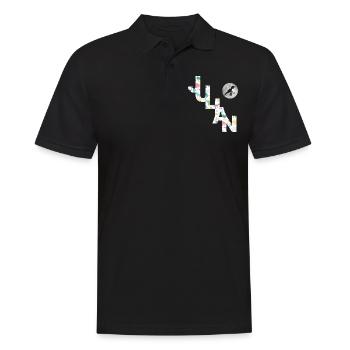 JULIAN - Schöner Jungen Name mit Dinosaurier - Männer Poloshirt - Schwarz - Vorne - Kai (181cm)