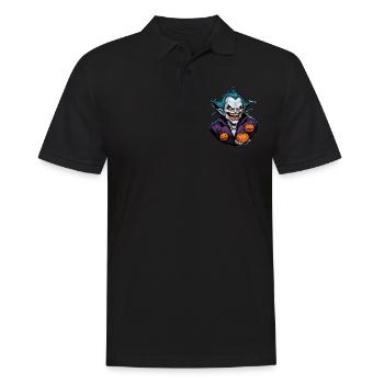 Halloween - Vampire Bloodsucker Horror with Pumpkin - Men's Polo Shirt - black - Front - Kai (181cm)