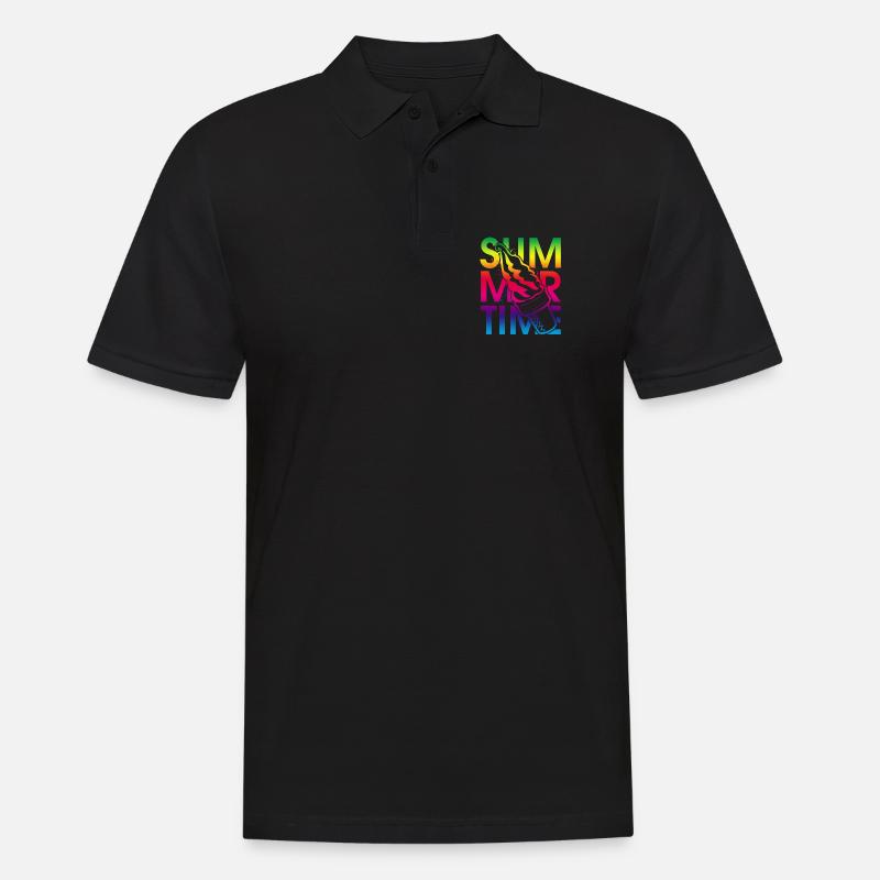 Sommerzeit Eis - Männer Poloshirt - Schwarz