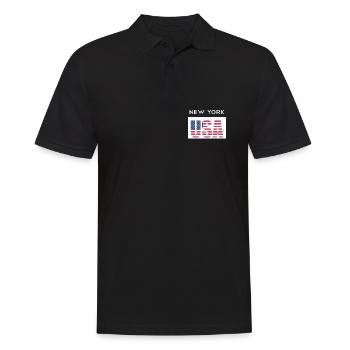 New York, États-Unis, États-Unis T-shirt NYC - Polo Homme - noir - Devant - Kai (181cm)