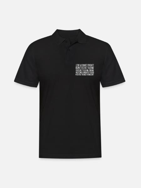Statement Werte gegen Rechts gegen Nazis - Männer Poloshirt - Schwarz