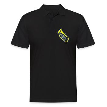 Tuba Musik in Neonfarben - Männer Poloshirt - Schwarz - Vorne - Kai (181cm)