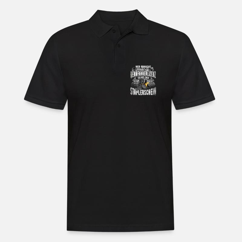 Staplerfahrer - Männer Poloshirt - Schwarz