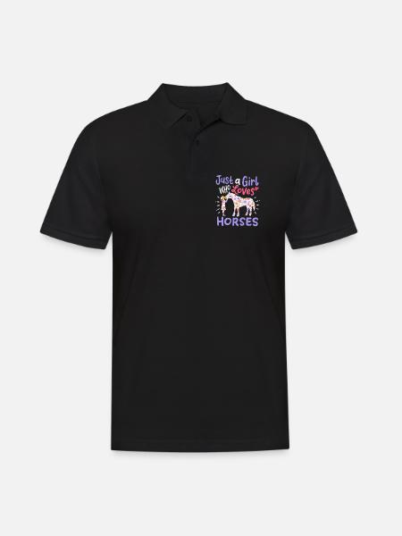 Pferd Pferdeliebhaber - Männer Poloshirt - Schwarz
