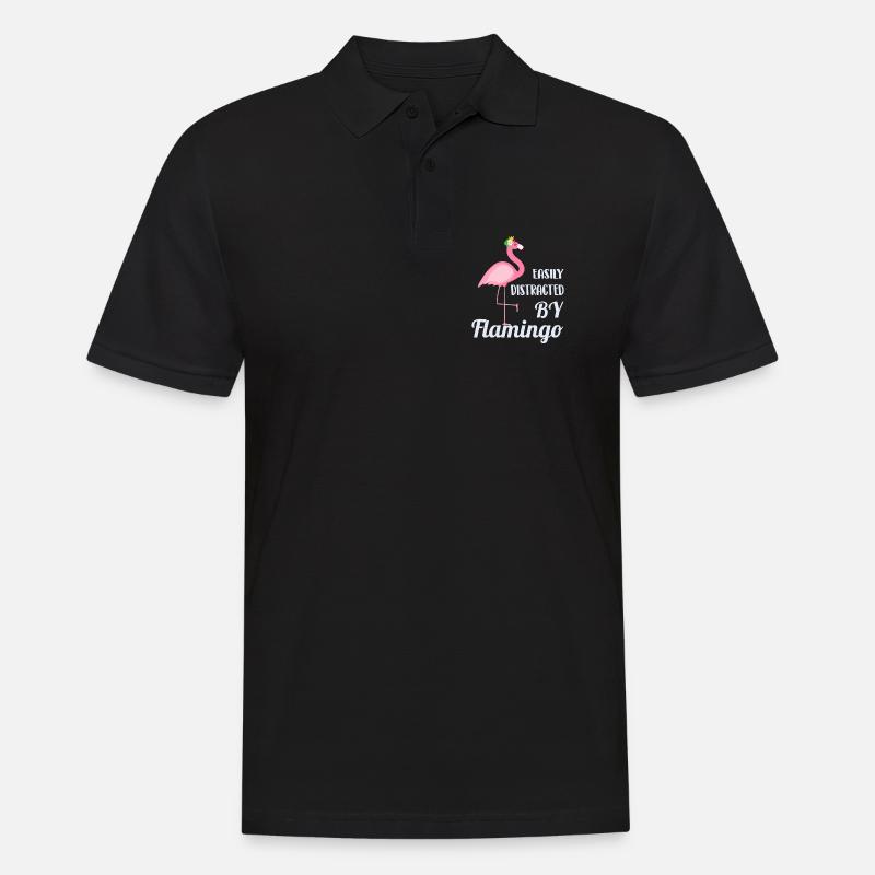 Flamingo - Männer Poloshirt - Schwarz