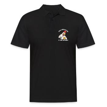 Mein Lieblingshahn ist der Zapfhahn Biertrinker - Männer Poloshirt - Schwarz - Vorne - Kai (181cm)