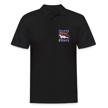 Loutre Loutre de mer Amoureux de la loutre - Polo Homme - noir - Devant - Kai (181cm)