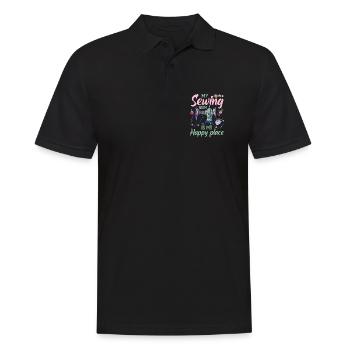sew - Men's Polo Shirt - black - Front - Kai (181cm)