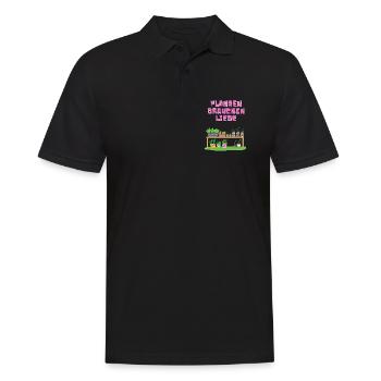 Pflanzen brauchen Liebe - Männer Poloshirt - Schwarz - Vorne - Kai (181cm)
