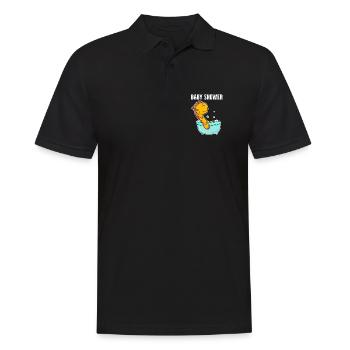 Baby Shower Giraffe Bathtub - Men's Polo Shirt - black - Front - Kai (181cm)