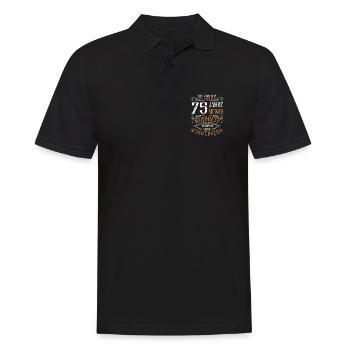 75. Geburtstag Kindheit Lustig - Männer Poloshirt - Schwarz - Vorne - Kai (181cm)