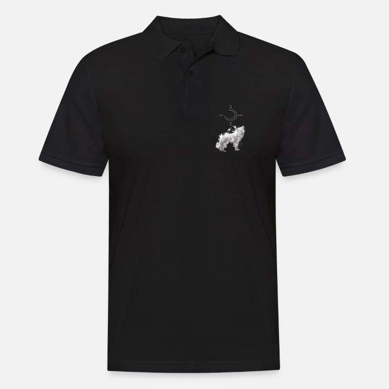 Wolf's Kunst mit Halbmond - Männer Poloshirt - Schwarz