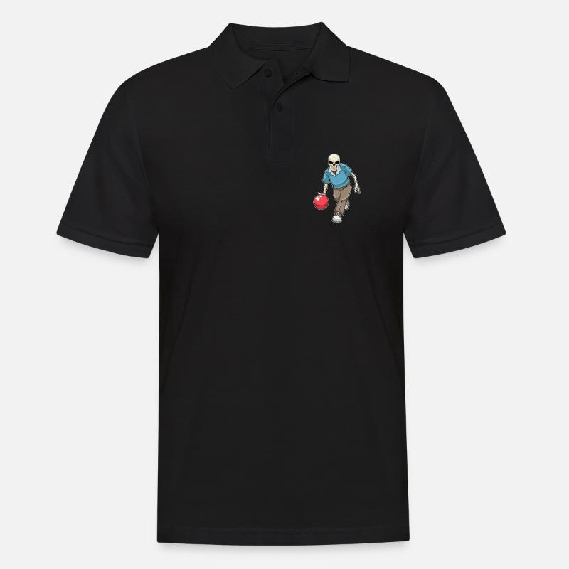 Skelett Bowling Bowlingkugel - Männer Poloshirt - Schwarz