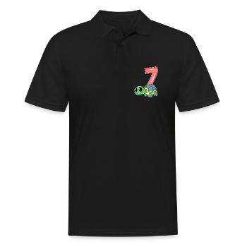 7 years old - 7th birthday - turtle motif - Men's Polo Shirt - black - Front - Kai (181cm)