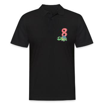 8 years old - 8th birthday - turtle motif - Men's Polo Shirt - black - Front - Kai (181cm)