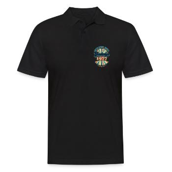 Année de naissance 1977 Anniversaire Vintage - Polo Homme - noir - Devant - Kai (181cm)
