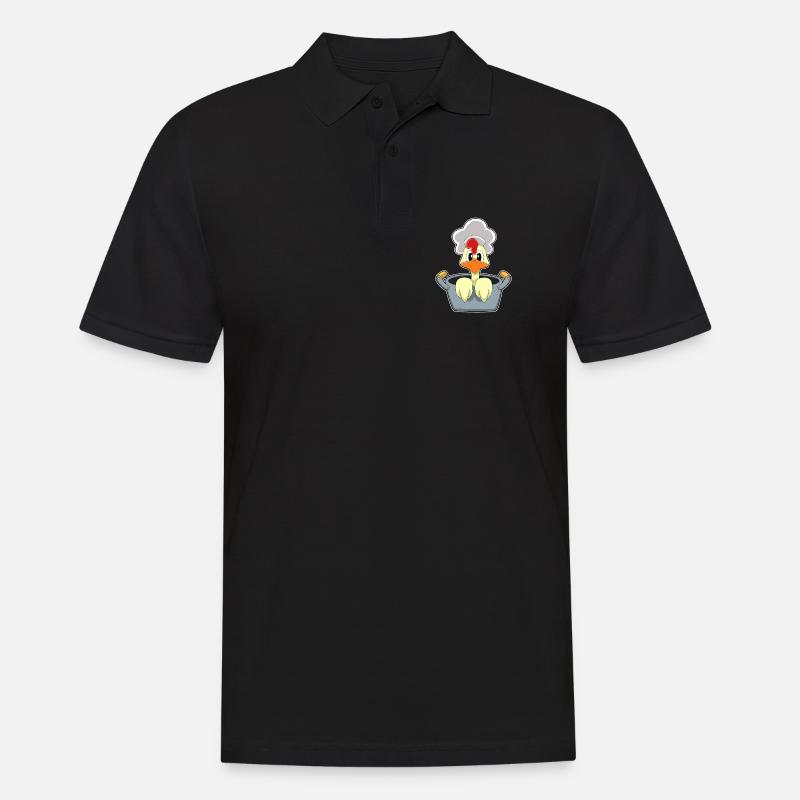 Poulet avec marmite - Polo Homme - noir