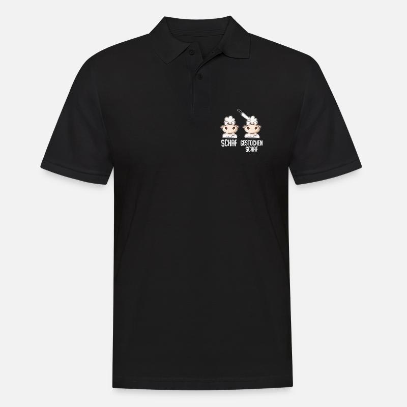 Schaf Gestochen Schaf - Männer Poloshirt - Schwarz