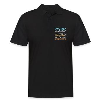 Pfarrer Priester - Männer Poloshirt - Schwarz - Vorne - Kai (181cm)