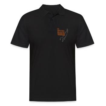 The walking Dad, Hund und Herrchen, Gassi Geschenk - Männer Poloshirt - Schwarz - Vorne - Kai (181cm)