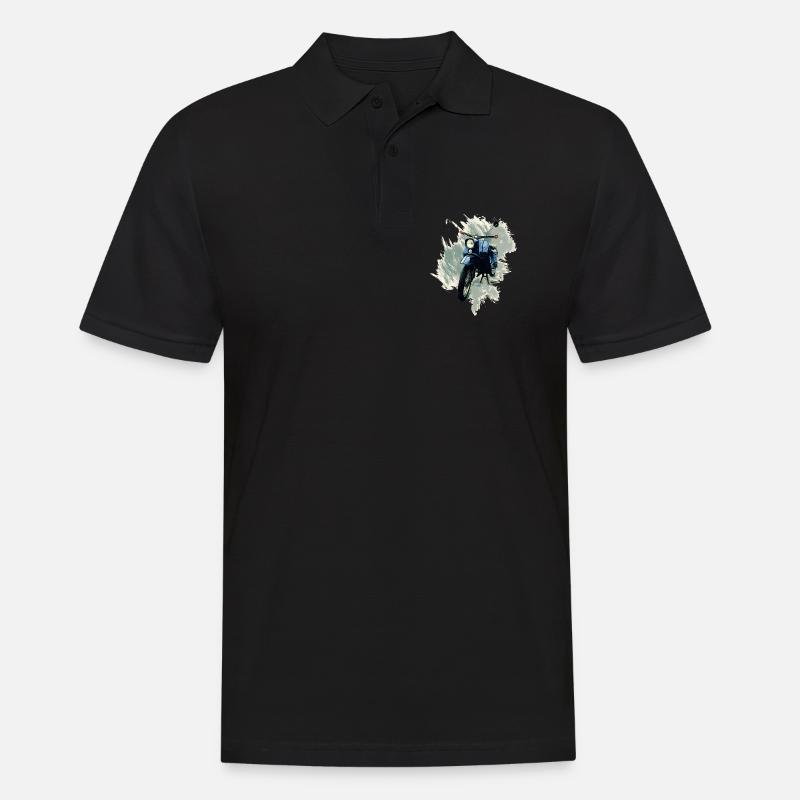 Simson Schwalbe - Männer Poloshirt - Schwarz