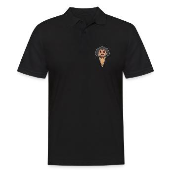 Coonhound avec cornet de crème glacée - crème glacée - Polo Homme - noir - Devant - Kai (181cm)