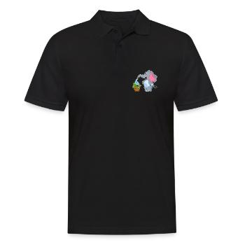 Elefant Gärtner Pflanze Garten - Männer Poloshirt - Schwarz - Vorne - Kai (181cm)