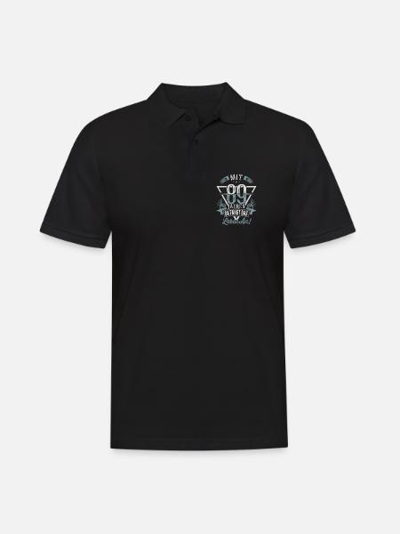 89. Geburtstag Da Fängt Das Leben An - Männer Poloshirt - Schwarz