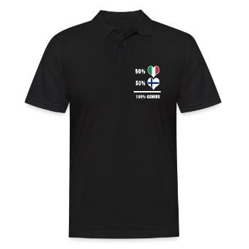 Italien und Finnland genial / Geschenk - Männer Poloshirt - Schwarz - Vorne - Kai (181cm)
