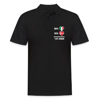 Italien und Dänemark genial / Geschenk - Männer Poloshirt - Schwarz - Vorne - Kai (181cm)