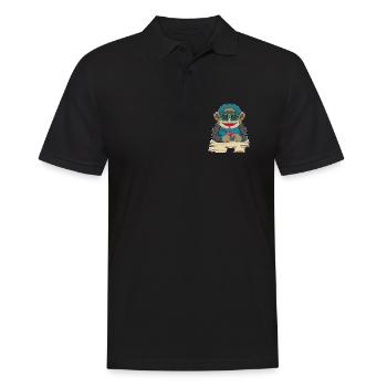 Affe Poker Pokerkarten - Männer Poloshirt - Schwarz - Vorne - Kai (181cm)