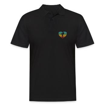 Ich liebe Saxophon und Saxophonistin - Männer Poloshirt - Schwarz - Vorne - Kai (181cm)