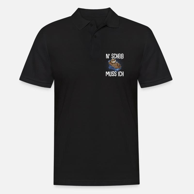 N'Scheiß Muss Ich - Männer Poloshirt - Schwarz