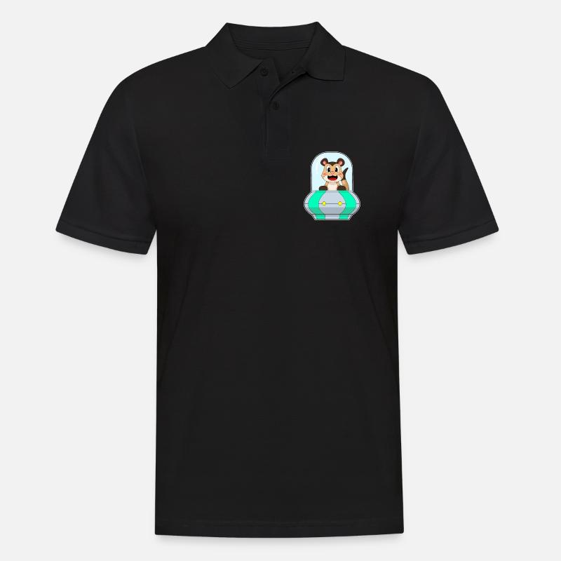 Erdmännchen mit Schiff - Männer Poloshirt - Schwarz