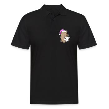 Sanglier avec oreiller et bonnet de couchage - Polo Homme - noir - Devant - Kai (181cm)