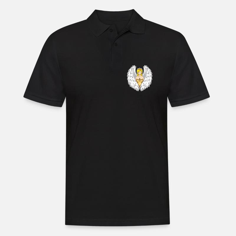 Schutzengel - Männer Poloshirt - Schwarz