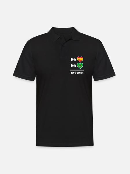 Brazil and Spain genius / gift - Men's Polo Shirt - black