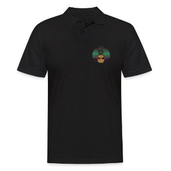 Retro Pineapple String of Lights Christmas Gift - Men's Polo Shirt - black - Front - Kai (181cm)