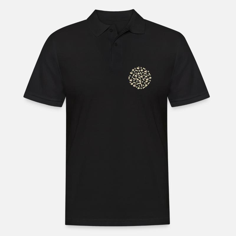 Pug Pattern - Pug Lovers Apparel - Männer Poloshirt - Schwarz