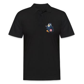 Pinguin Dart Dartpfeil Dartscheibe - Männer Poloshirt - Schwarz - Vorne - Kai (181cm)