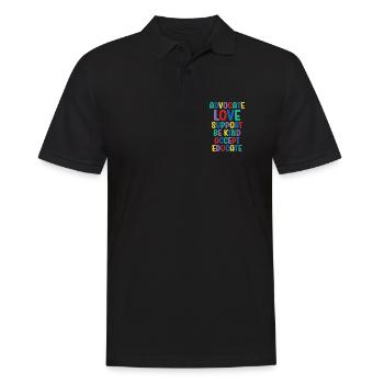 Plaidoyer Amour Soutien Accepter Soyez gentil - Polo Homme - noir - Devant - Kai (181cm)